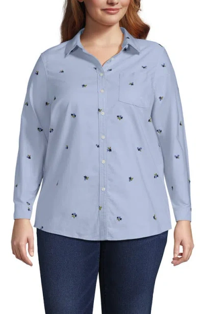 Lands' End Plus Size Oxford Shirt In Blue