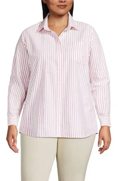 Lands' End Plus Size Oxford Shirt In Pink