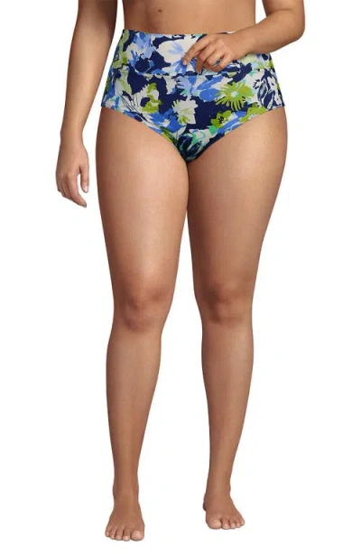 LANDS' END LANDS' END CHLORINE RESISTANT PINCHLESS HIGH WAISTED BIKINI BOTTOMS