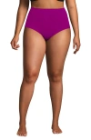 Lands' End Plus Size Pinchless High Waisted Bikini Bottoms In Crimson Rose