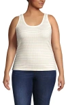 Lands' End Plus Size Pointelle Rib Uneck Tank In White