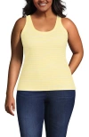 Lands' End Plus Size Pointelle Rib Uneck Tank In Yellow