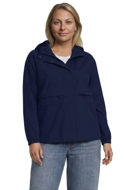 LANDS' END LANDS' END PLUS SIZE PRINT SQUALL PACKABLE RAIN JACKET