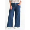 Lands' End Plus Size Recover Denim High Rise Extra Wide Leg Jeans In Crawford Wash