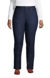 Lands' End Recover High Rise Straight Leg Blue Jeans In River Rinse