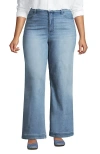 Lands' End Recover High Rise Wide Leg Blue Jeans In Arctic Indigo