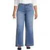 Lands' End Recover High Rise Wide Leg Blue Jeans In Beau Blue