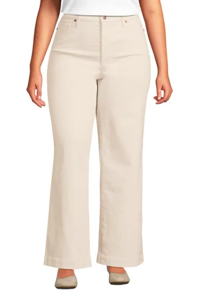Lands' End Recover High Rise Wide Leg Blue Jeans In Natural