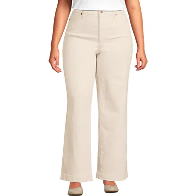 Lands' End Recover High Rise Wide Leg Blue Jeans In Natural