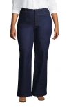 Lands' End Recover High Rise Wide Leg Blue Jeans In River Rinse