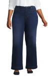 Lands' End Recover High Rise Wide Leg Blue Jeans In Royal Indigo