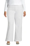 Lands' End Recover High Rise Wide Leg Blue Jeans In White