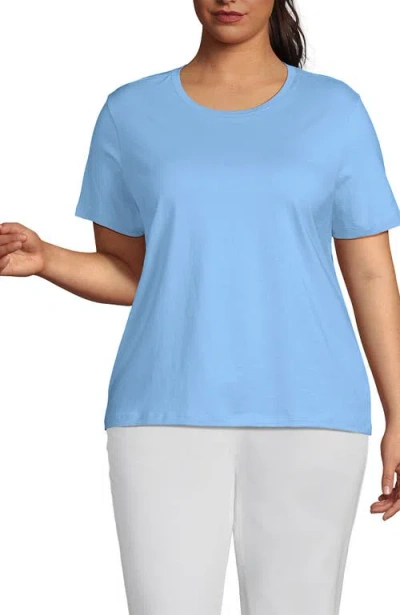 Lands' End Relaxed Supima Cotton Crew Neck T-shirt In Bermuda Blue