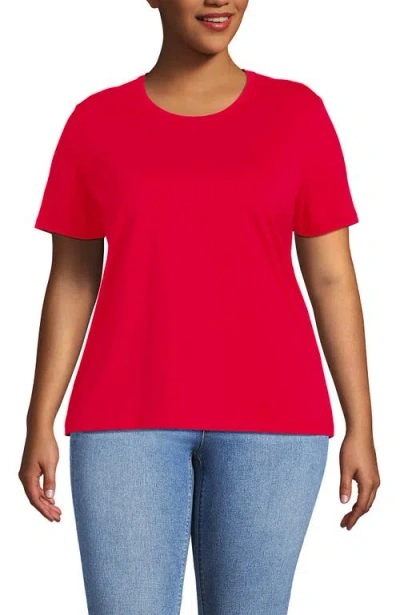 Lands' End Relaxed Supima Cotton Crew Neck T-shirt In Berry Rouge