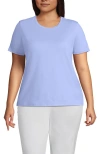 Lands' End Plus Size Relaxed Supima Cotton Crew Neck T-shirt In Light Cornflower
