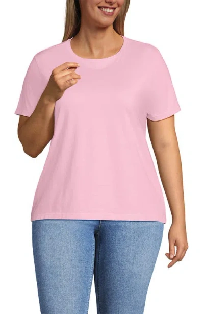 Lands' End Relaxed Supima Cotton Crew Neck T-shirt In Light Rose Pink