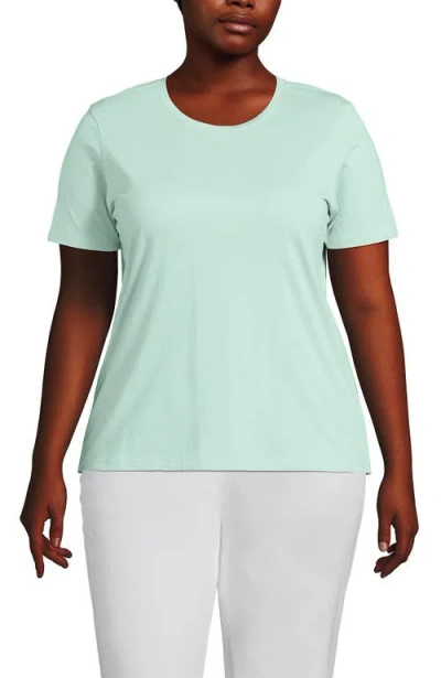 Lands' End Plus Size Relaxed Supima Cotton Crew Neck T-shirt In Mint Cream