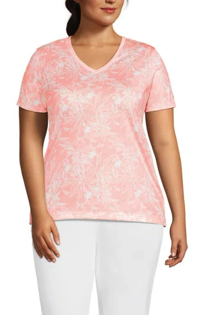 Lands' End Plus Size Relaxed Supima Cotton V-neck T-shirt