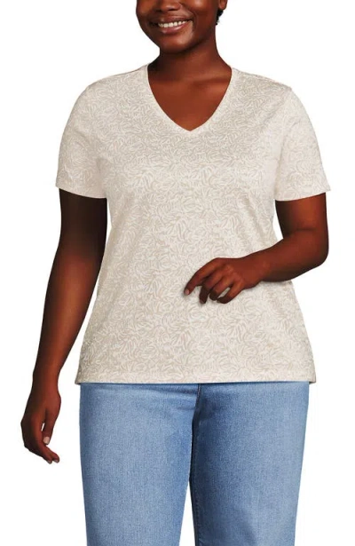 Lands' End Plus Size Relaxed Supima Cotton V-neck T-shirt
