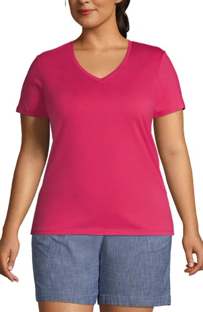 Lands' End Plus Size Relaxed Supima Cotton V-neck T-shirt