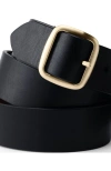 Lands' End Plus Size Reversible Denim Belt In Black/dark Brown