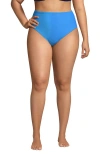 Lands' End Ribbed Smoothing High Waisted Bikini Bottoms In Freshwater Blue Ottoman
