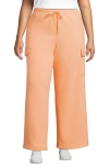 Lands' End Serious Sweats High Rise Wide Leg Cargo Pants In Peach Sorbet