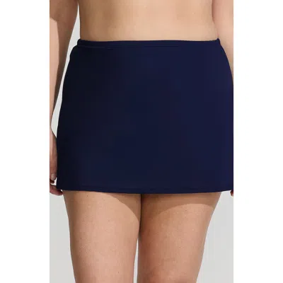 Lands' End Slender Separates Tummy Control Swim Skirt Swim Bottoms In Deep Sea Navy