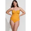 Lands' End Plus Size Slender Suit U-wire Bandeau One Piece Swimsuit In Sweet Mango