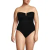 Lands' End Slender Bandeau U-wire Tankini Swimsuit Top In Black