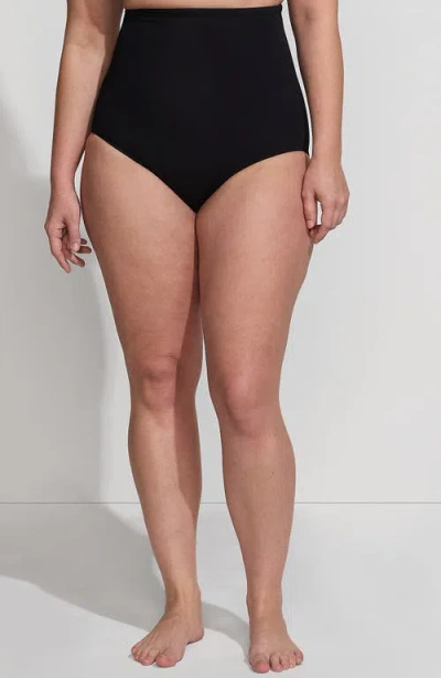 Lands' End Slender Separates Ultra High Waisted Bikini Swim Bottoms In Black