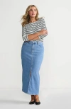 Lands' End Soft Denim Maxi Skirt In Hutton Blue Wash