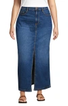 Lands' End Soft Denim Maxi Skirt In Indigo Tide Blue
