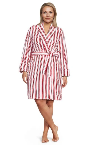 Lands' End Plus Size Soft Terry Long Sleeve Knee Length Robe In Multi