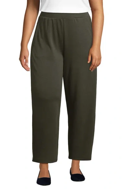 Lands' End Plus Size Sport Knit High Rise Barrel Ankle Pants In Green