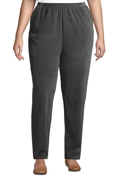 Lands' End Plus Size Sport Knit High Rise Corduroy Pants In Charcoal Heather