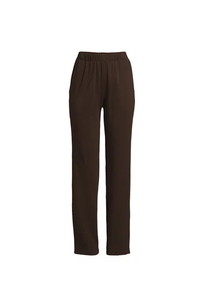Lands' End Plus Size Sport Knit High Rise Pants In Brown