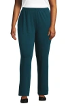 Lands' End Plus Size Sport Knit High Rise Pants In Evening Teal