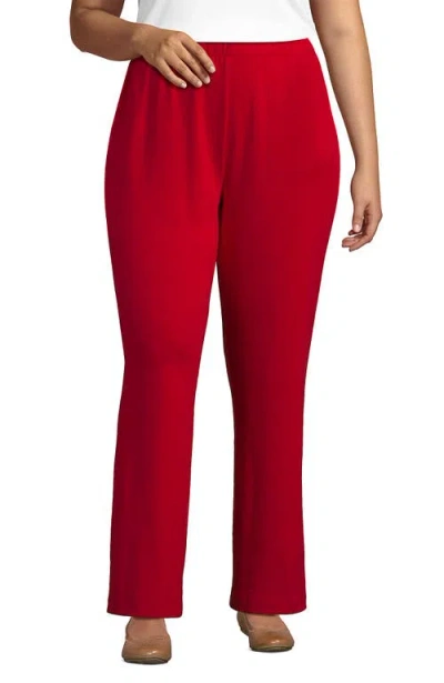 Lands' End Plus Size Sport Knit High Rise Pants In Heritage Red