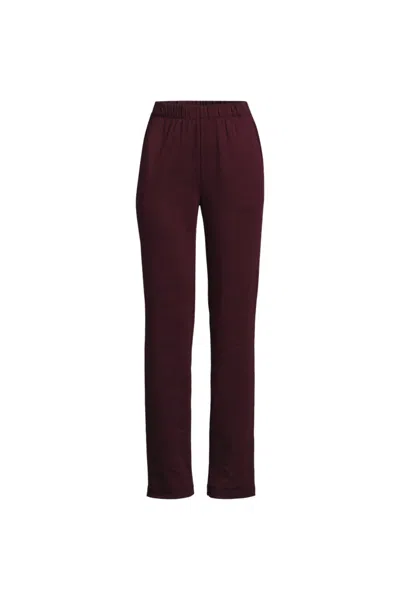 Lands' End Plus Size Sport Knit High Rise Pants In Burgundy