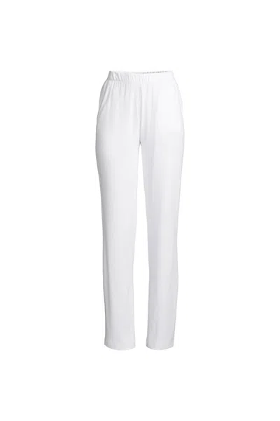 Lands' End Plus Size Sport Knit High Rise Pants In White