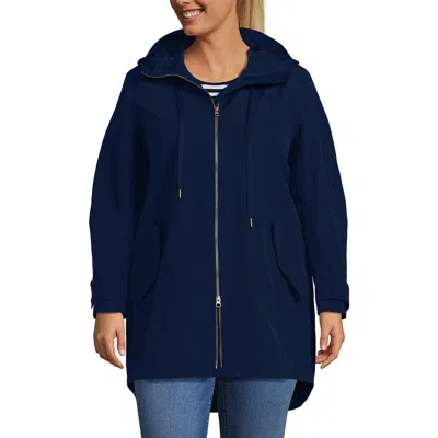 Lands' End Plus Size Squall A-line Rain Jacket In Animal Print