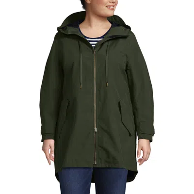 Lands' End Plus Size Squall A-line Rain Jacket In Green