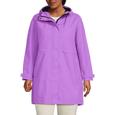 Lands' End Plus Size Squall Hooded Waterproof Raincoat In Soft Orchid