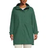 Lands' End Plus Size Squall Hooded Waterproof Raincoat In Washed Evergreen