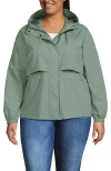 Lands' End Plus Size Squall Packable Rain Jacket In Lily Pad Green