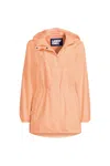 Lands' End Plus Size Squall Packable Waterproof Raincoat In Orange