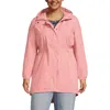 Lands' End Plus Size Squall Packable Waterproof Raincoat In Pink