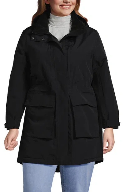 Lands' End Plus Size Squall Waterproof Insulated Parka In Black
