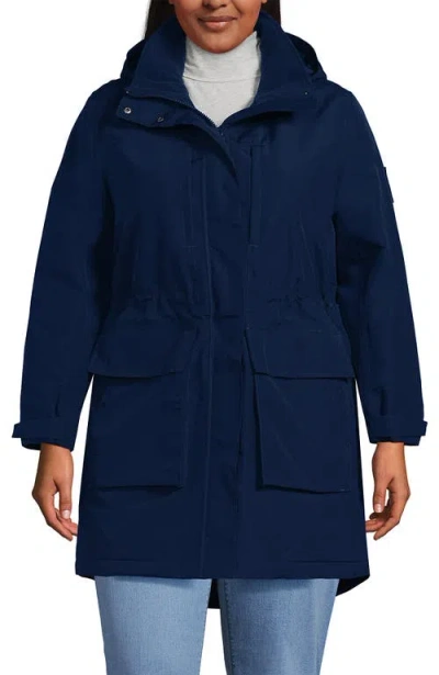 Lands' End Plus Size Squall Waterproof Insulated Parka In Blue